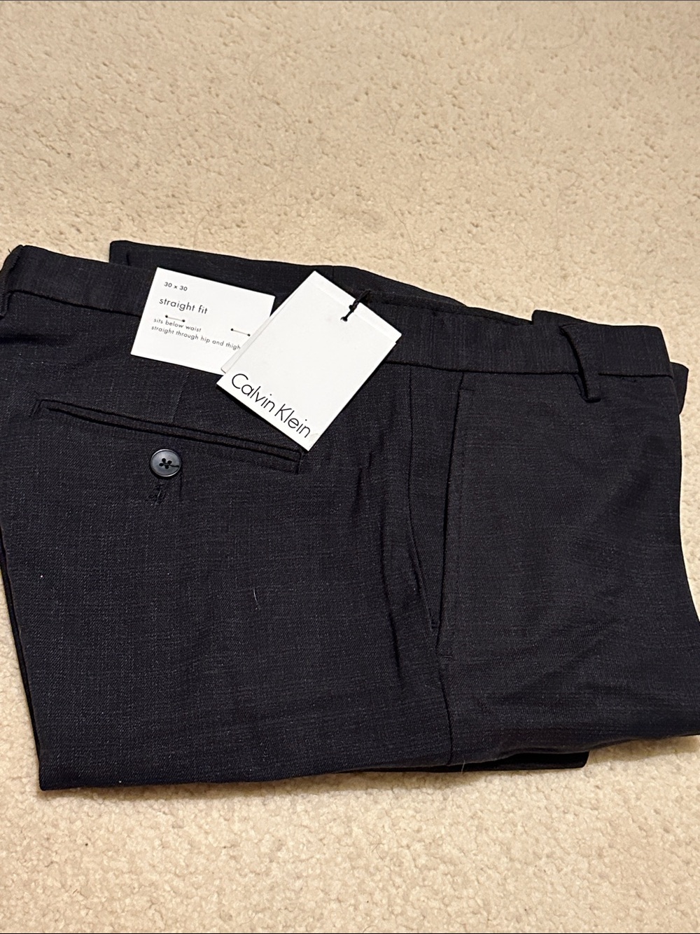 Calvin Klein Straight Fit Dark Gray Dress Pants